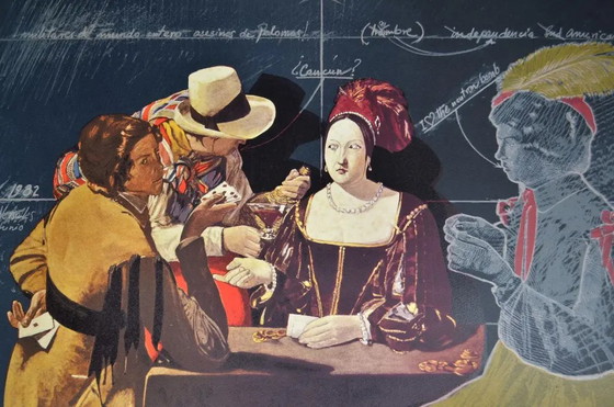 Herman Braun-Vega "Cheaters in Cancun" Georges De La Tour 1982 Lithographie, Signée (photo 2 of 11)
