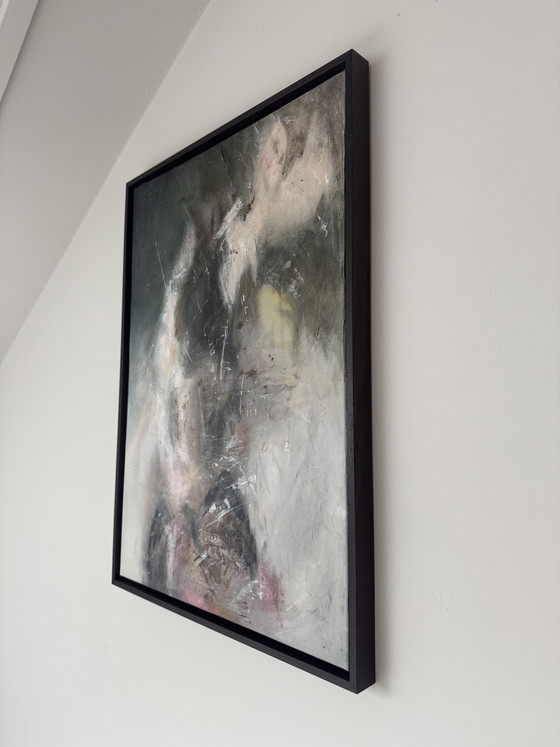 Noir & Nuance | Abstract Texture Painting (50x70 Cm) – Paintings & Drawings, Wood, Canvas (photo 2 of 6)