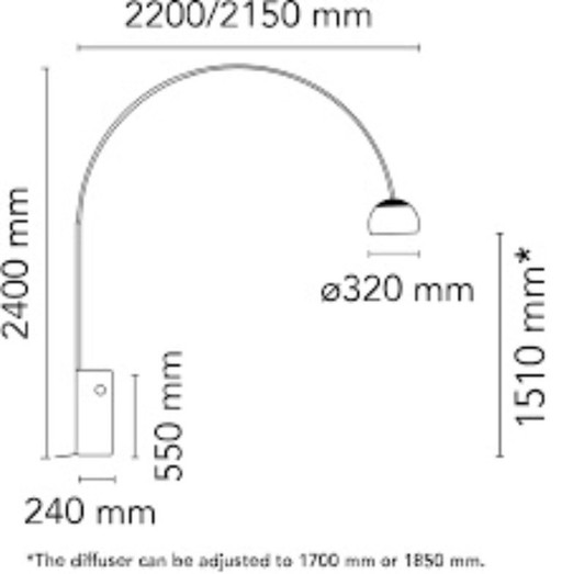 Lámpara de arco Flos Arco, nueva en caja