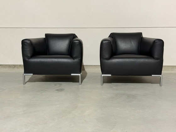 Bert Plantagie Monty Armchairs - as good as new – polished steel, Leather (photo 7 of 10)