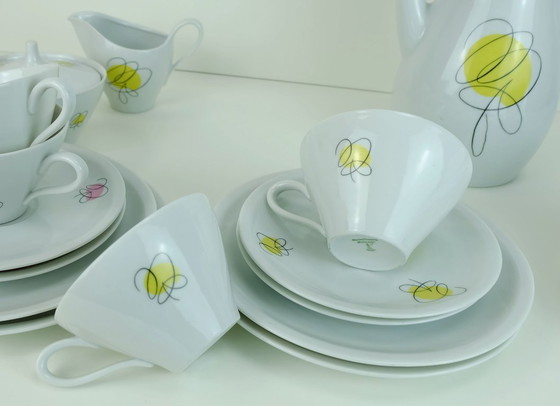 Image 1 of Vaisselle de style Bavière, décor abstrait aux couleurs pastel, années 1950