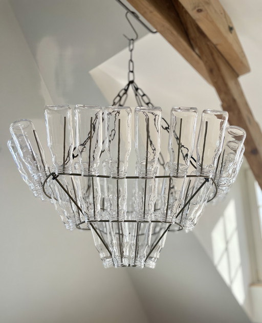 Leitmotiv bottle chandelier - milk bottle lamp with a twist