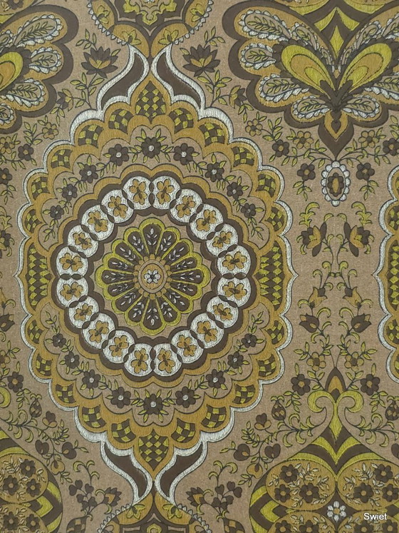 14296 Retro vintage baroque wallpaper brown yellow ocher gold – Wall decoration (photo 4 of 7)