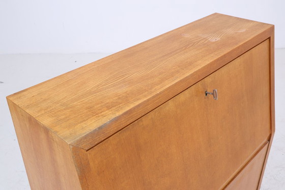 Image 1 of Vintage Musterring segretario in frassino | Mid Century desk cabinet work desk retro wood storage 50s #07-01