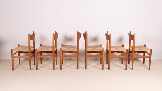 Image 1 of 6 chaises de salle à manger Hans J. Wegner CH36 en chêne, Danemark des années 1970