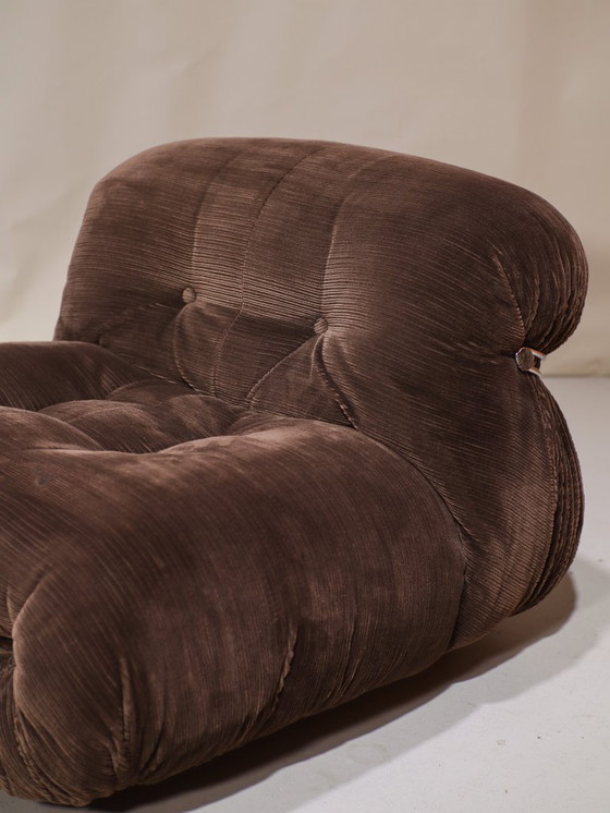 Image 1 of Sillón y hocker Soriana Cassina marrón Italia años 70