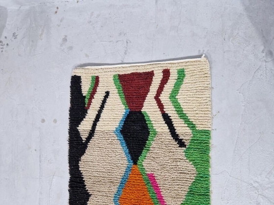 Image 1 of Traditioneller handgeknüpfter Berberteppich aus reiner Wolle, 1,5/2,5 m