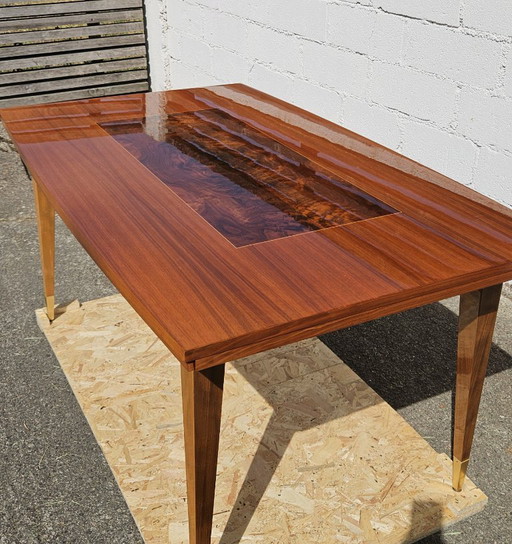 Franse MID-CENTURY MODERN uitschuifbare eettafel - Luxe Macassar eettafel - jaren 60