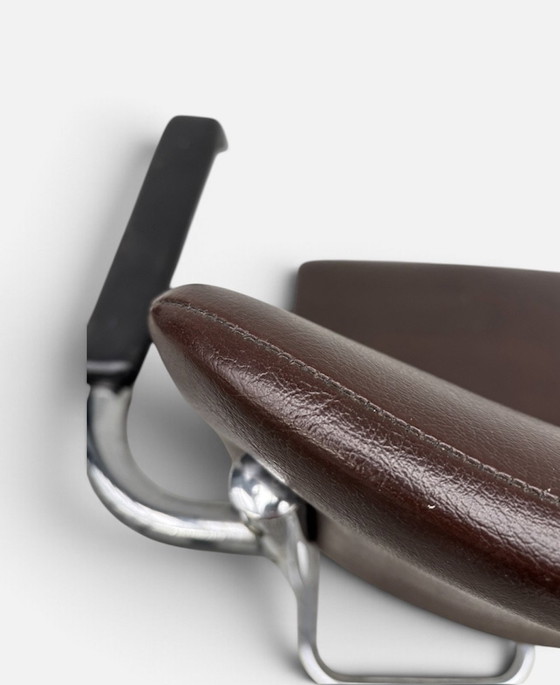 1970s brown leather Tubax tubular frame chair, Armchairs, Metal, Chrome, Black (photo 6 of 6)