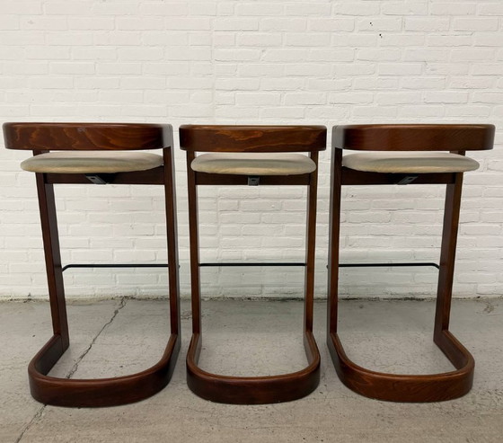 Image 1 of 3 sgabelli da bar vintage in stile Willy Rizzo