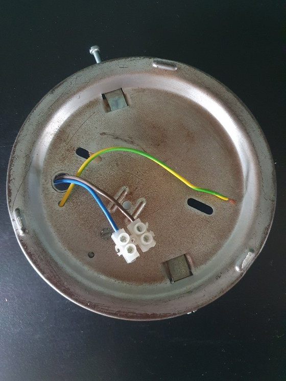 Image 1 of Helena Tynell - Glashütte Limburg - anni '60. Lampada da parete/soffitto in vetro spesso a bolle.