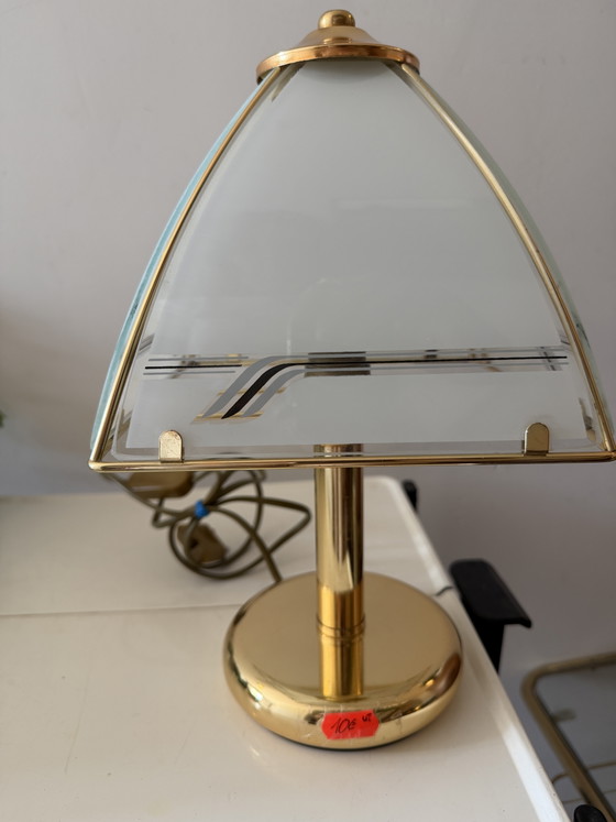 Image 1 of Hollywood Regency Pyramid Table Lamp