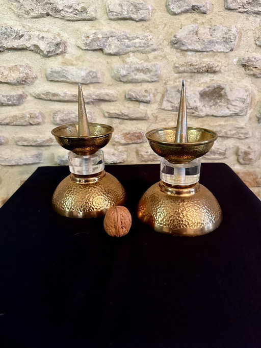 PAIRE DE PIQUE CIERGE ART DECO