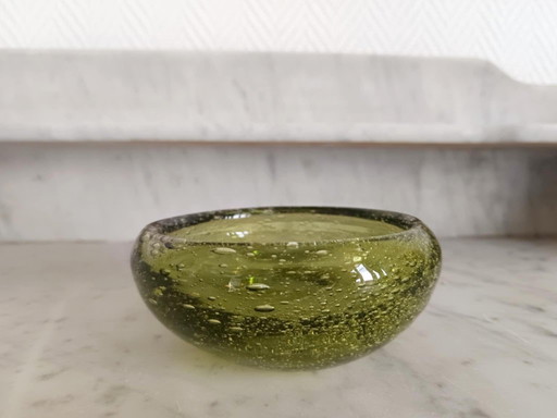 Cendrier en verre bullé style Biot 