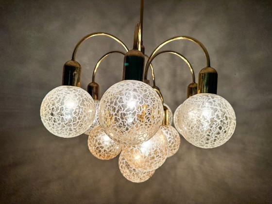 Vintage Bollen Spoetnik Kroonluchter – Cosack Leuchten, Glass, Metal (photo 7 of 9)