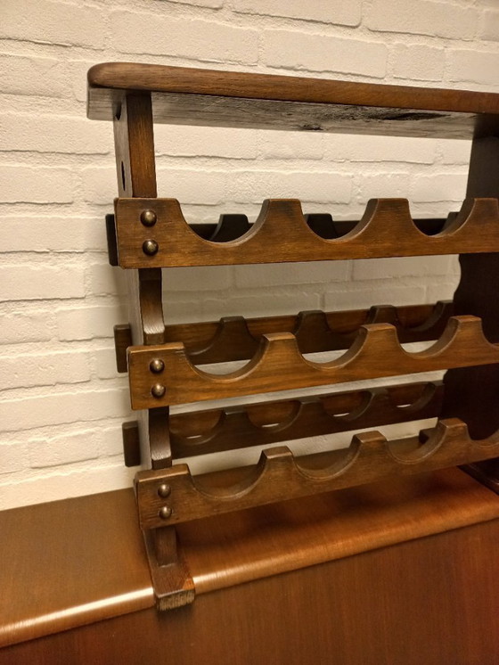 Image 1 of Brutalist wooden wine rack