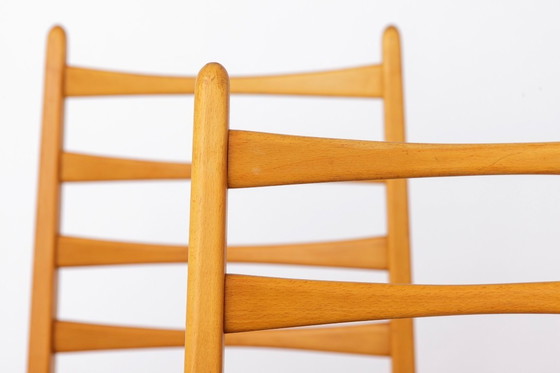 Image 1 of Set van 8 vintage eetkamerstoelen, Wenzel Duitsland jaren 70, beukenhout, mid-century modern
