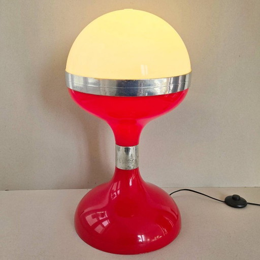 Vintage Diabolo vloerlamp uit de jaren 60 in rood plastic.