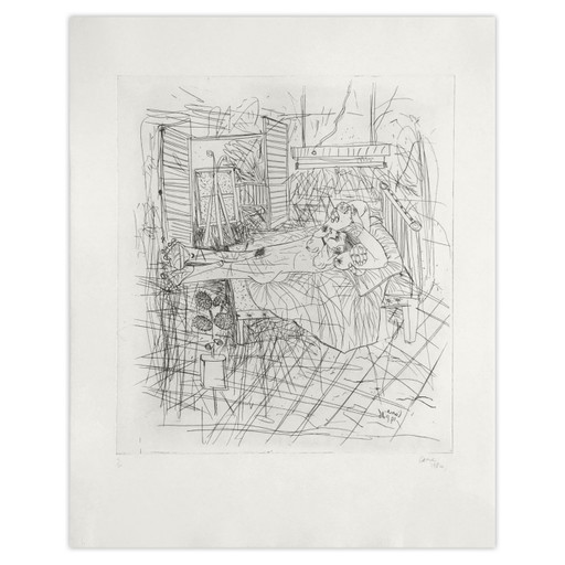 Louis CANE gesigneerd ets Nu Allongé III (1er État) 1986 – lithos zeefdrukken, Paper (photo 2 of 5)