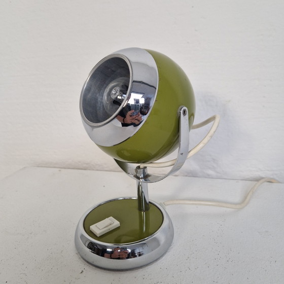 Image 1 of Vintage space age green globe lamp