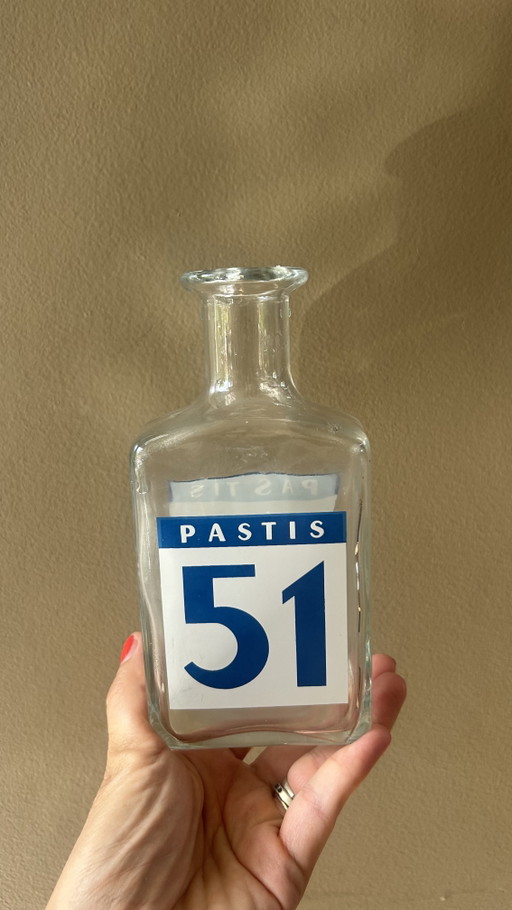 Vintage glass Pastis51 bottle – decoratieve objecten