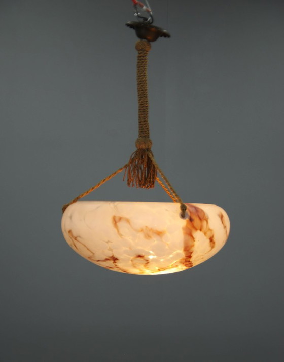 Art Nouveau Glass Pendant, Czechoslovakia, 1920s, Pendant lamps, Purple (photo 15 of 15)
