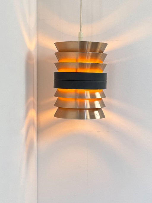 Suspension Doria en cuivre et métal noir mat, Allemagne, 1960