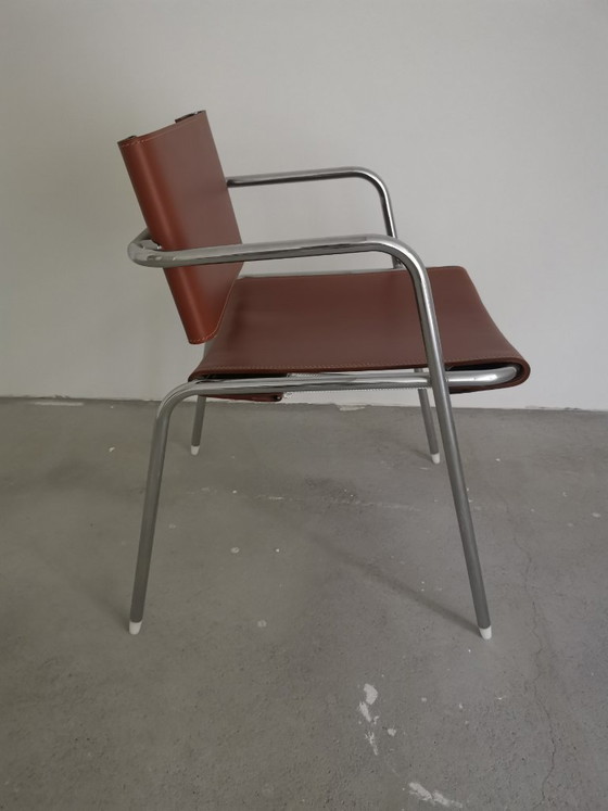 Pair of TBA chairs by Christophe Gevers - re-edition by BE-Classics – Dining chairs, Metal, Leather (photo 7 of 16)