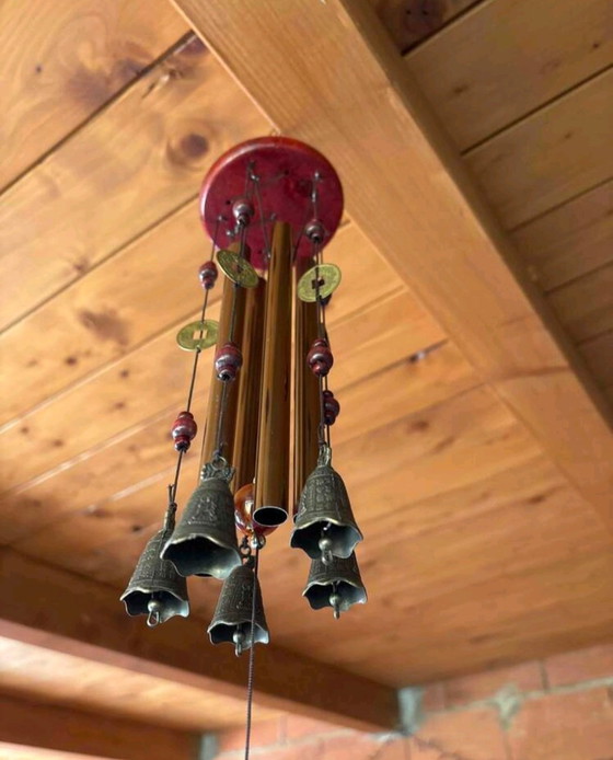 Image 1 of Orientalisches Feng-Shui-Windspiel – Windspiel mit Glöckchen und Glücksmünzen