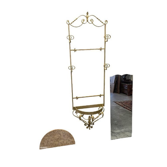 Image 1 of Console murale française vintage avec miroir, milieu du XXe siècle