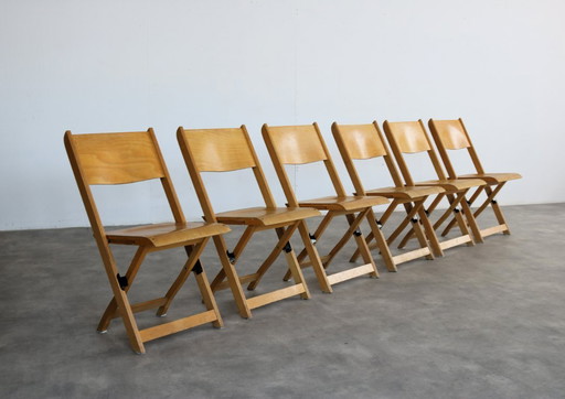 6x chaises pliantes suédoises vintage