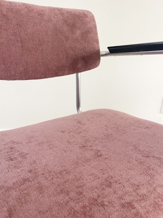 Image 1 of Sedia vintage con struttura tubolare - rivestita - stile Gispen - melanzana