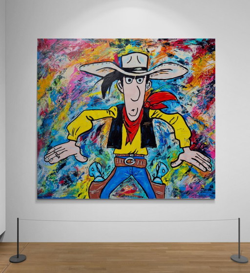 Lucky Luke vs Color Storm – schilderijen tekeningen, Canvas