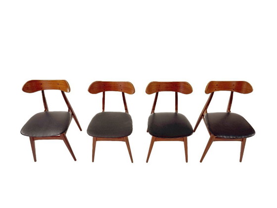 Image 1 of Louis van Teeffelen ‘Kastrup’ eetkamerstoelen voor Wébé – set van 4