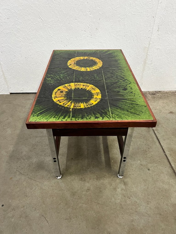 Image 1 of Tavolino da caffè vintage, piano in ceramica, Belgio anni '60