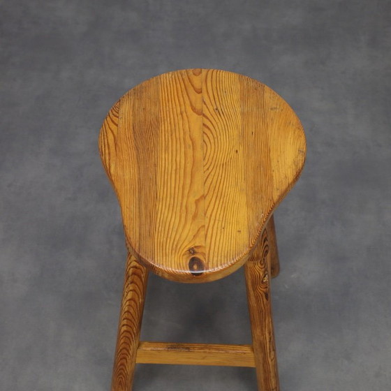 Image 1 of Pair of Barstools in Pinewood, 1970s