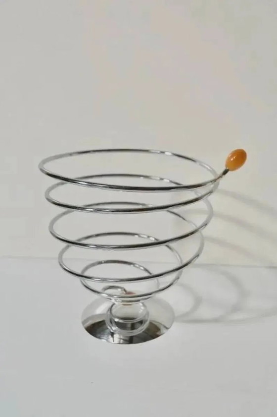 Vintage spiral fruit bowl "Flashdue Italy" - 1980s - Italian design – Metal (photo 2 of 8)