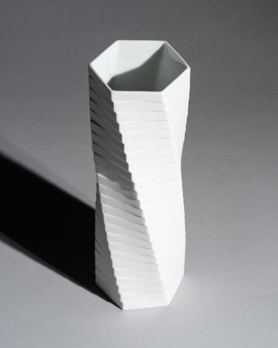 Image 1 of Rosenthal Bisque Porcelain Vase Trio Schreib, Freyer & XL “Pisa” Germany 70s-80s