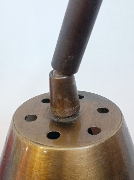 Image 1 of Lampada da terra in ottone disegnata da Jacques Adnet per Valenti, anni '60.