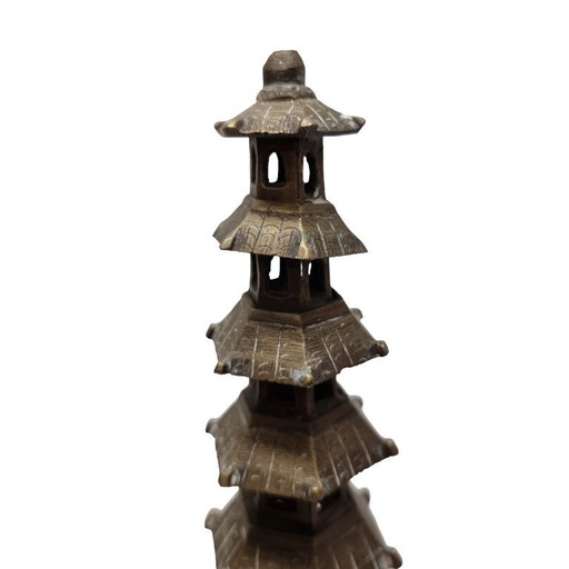Pagoda cinese d'epoca in ottone, seconda metà del XX secolo