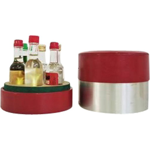 Coffret de bouteilles d'alcool vintage et de verres à liqueur par Distillerie F.lli Ramazzotti, années 1970