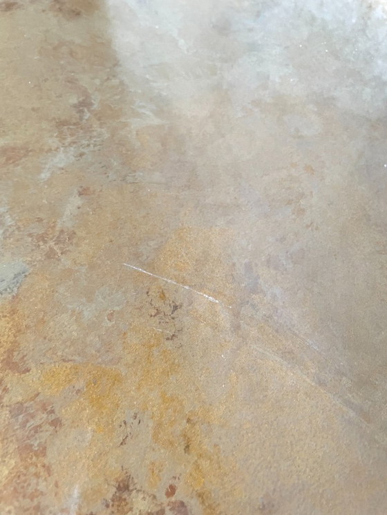 Image 1 of Vintage serving cart in gilded brass and glass on casters, 1960s-1970s