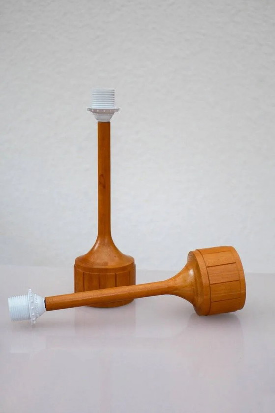 Image 1 of Scandinavian oak table lamps from Elpe, set of 2