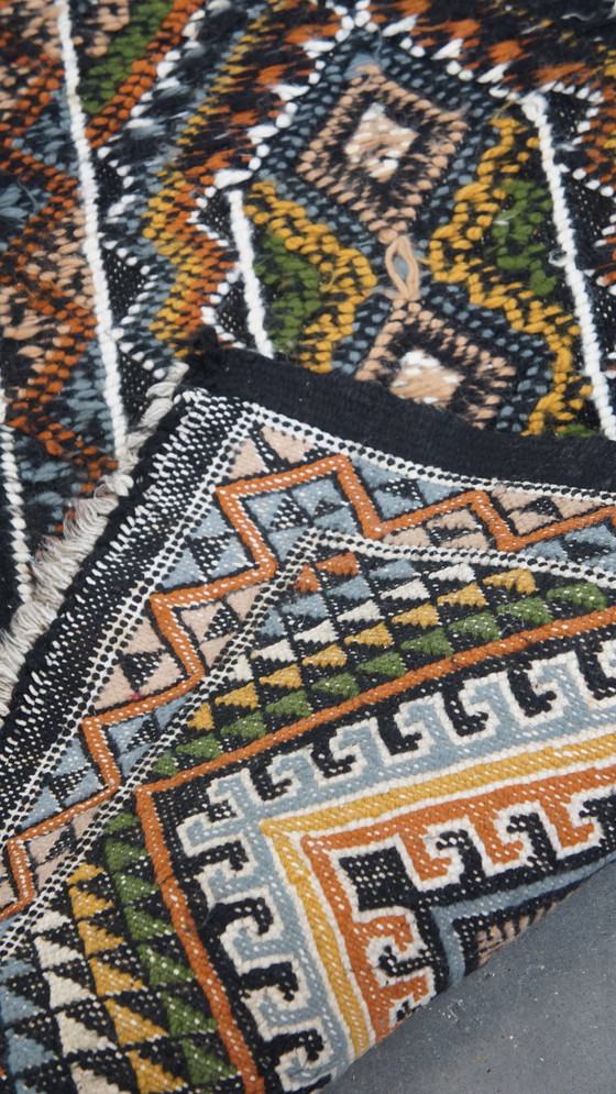 Image 1 of Handgeknüpfter bunt gemusterter Teppich 108x50cm