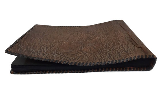 Image 1 of Album fotografico vintage di grandi dimensioni con copertina in pelle, mai usato