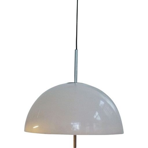 Lampada a sospensione vintage in acrilico bianco di Staff, 1970