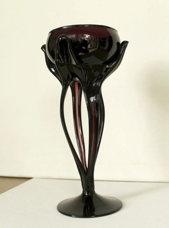 Jarrón de cristal polaco color amatista – Josefina Krosno (años 80) – Jarrones, Glass (photo 8 of 12)