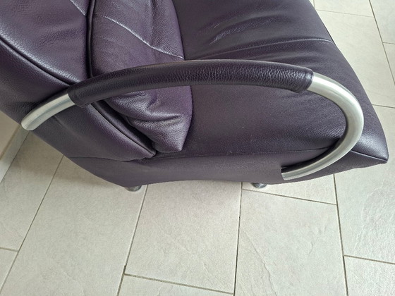 Design Sessel Sitting Vision (De Toekomst) – Modell Panda – Einzigartiges Lila Leder – Leather, rvs (photo 4 of 5)