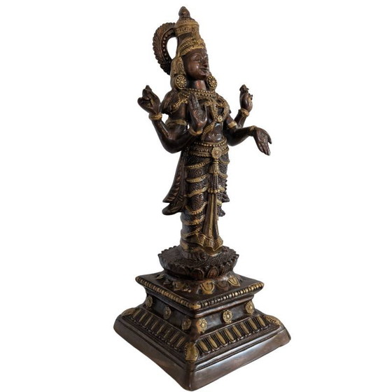 Estatua de Bronce Lakshmi – Diosa India del Sur de la Prosperidad sobre Base de Loto | 1stbuddha – Esculturas (photo 8 of 10)