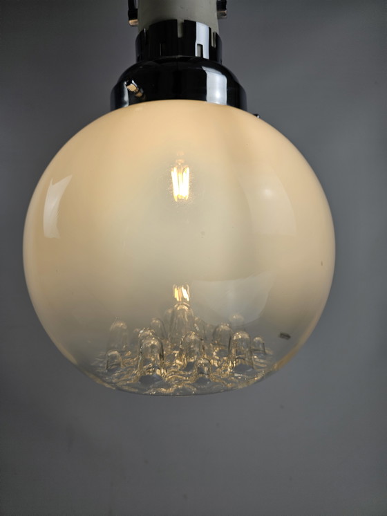 Image 1 of Pendant Lamp Glass And Metal By Mazzega Italy